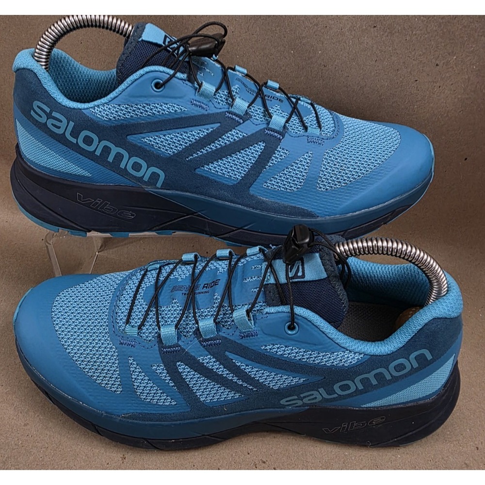 Salomon (Sz 9)  Vibe Womens Blue Sense Ride Ortholite Trail Running Shoes
